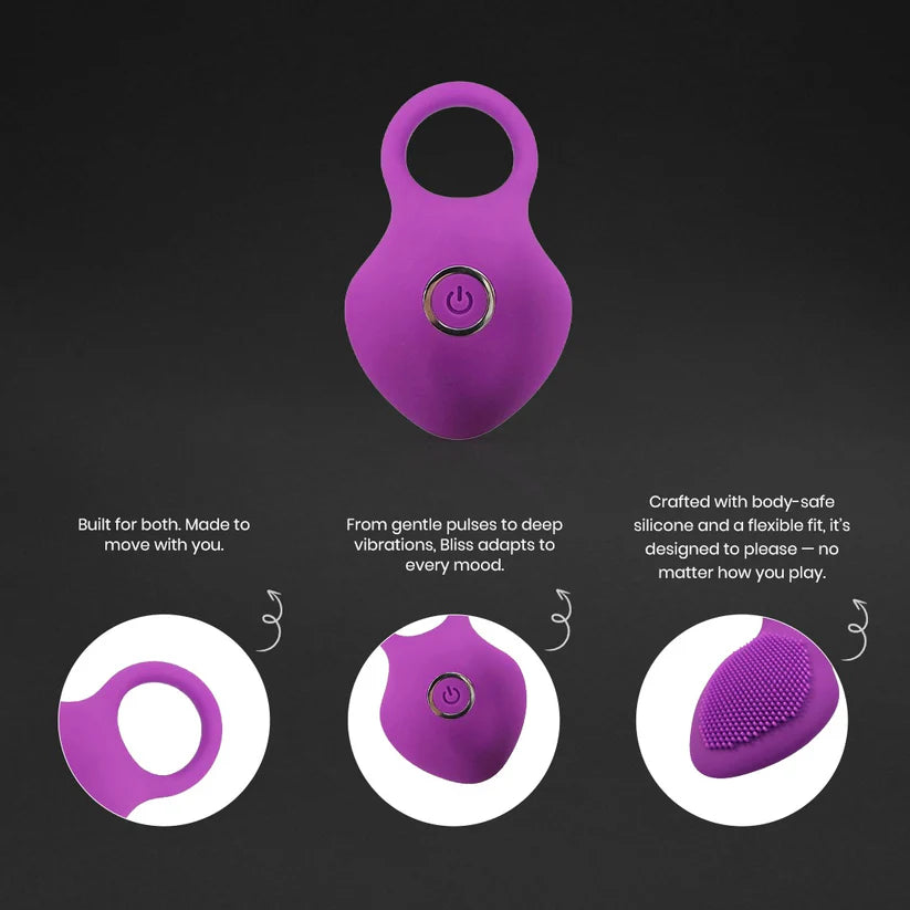 BLISS DUAL VIBRATING RING WITH QUICK-GLIDE